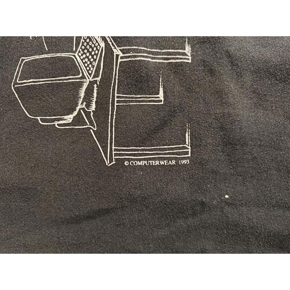 Vintage 1993 Computerwear Black Graphic Sweatshirt/tee size large - Picture 3 of 4